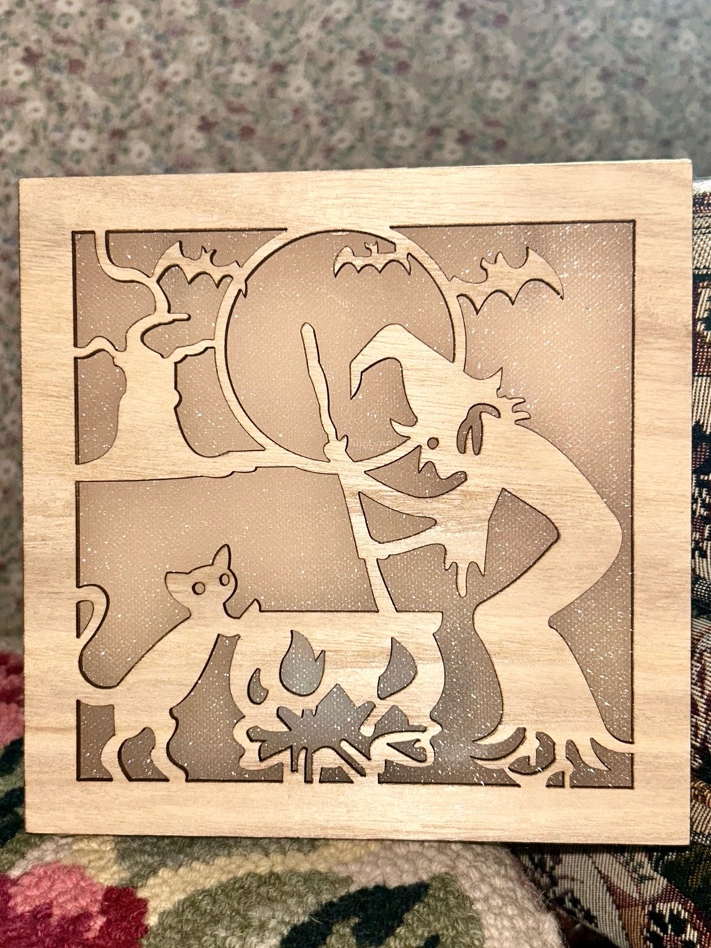 DIY Wooden LED Witch Cauldron Decor